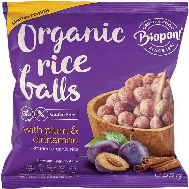 Chips de riz aux prunes et à la cannelle sans gluten BIO 55 g - BIO PONT