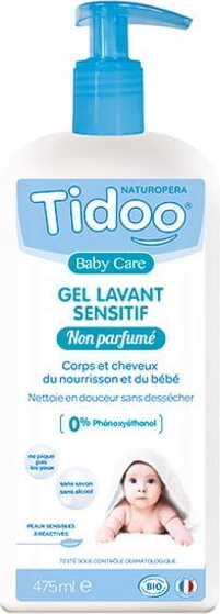 Gel lavant corps et cheveux peaux sensibles pour bébés et enfants eco 475 ml - TIDOO