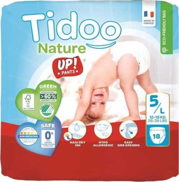 Culotte à langer taille L 12 - 18 kg (18 pièces) - TIDOO