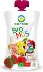 Mousse framboise, banane et pomme BIO 90 g - BIO FOOD