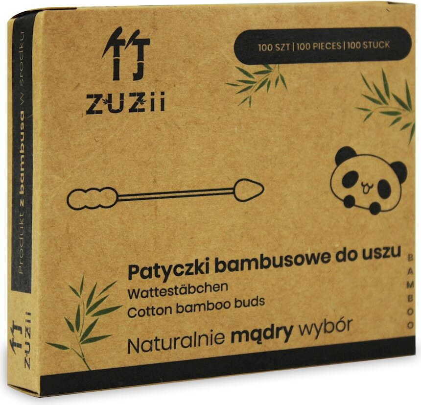 Bâtons hygiéniques en bambou avec coton (bonhomme de neige - loulou) 100 pcs - ZUZII