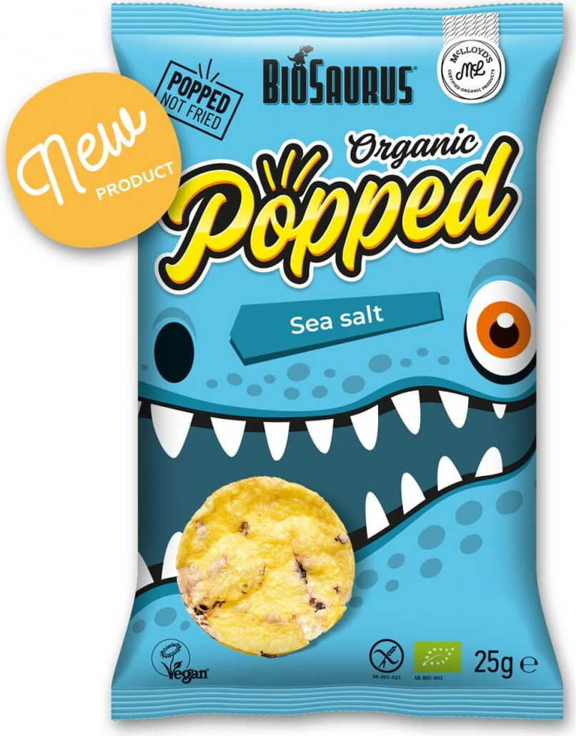 Chips de maïs au maïs bleu et au sel de mer sans gluten BIO 25 g BIOSAURUS