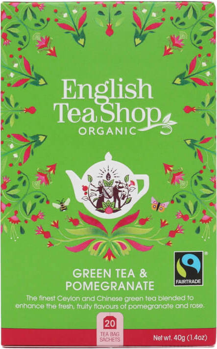 Thé vert à la grenade 20x2 g BIO 40 g ENGLISH TEA SHOP