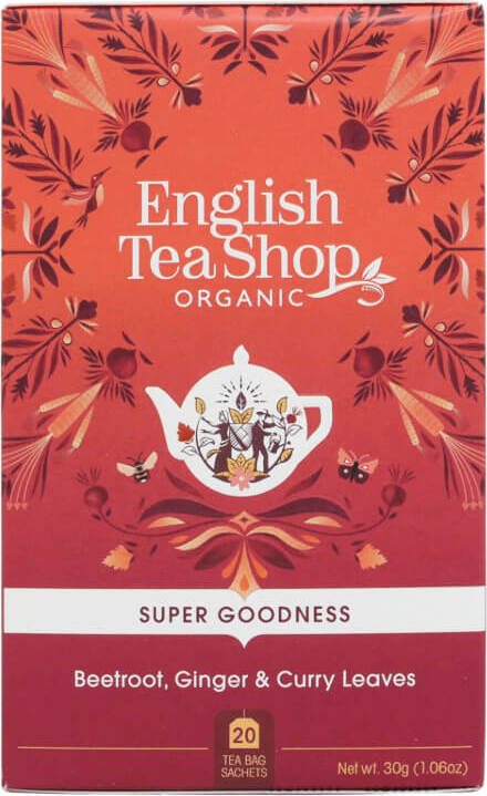 Tisane aux betteraves, carottes, gingembre, feuilles de curry et persil 20x1,5 g BIO 30 g ENGLISH TEA SHOP