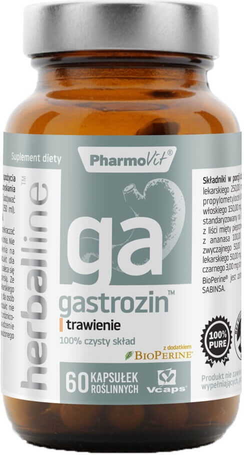 Gastrozin avec addition de bioperine 60 gélules vcaps PHARMOVIT HERBALLINE