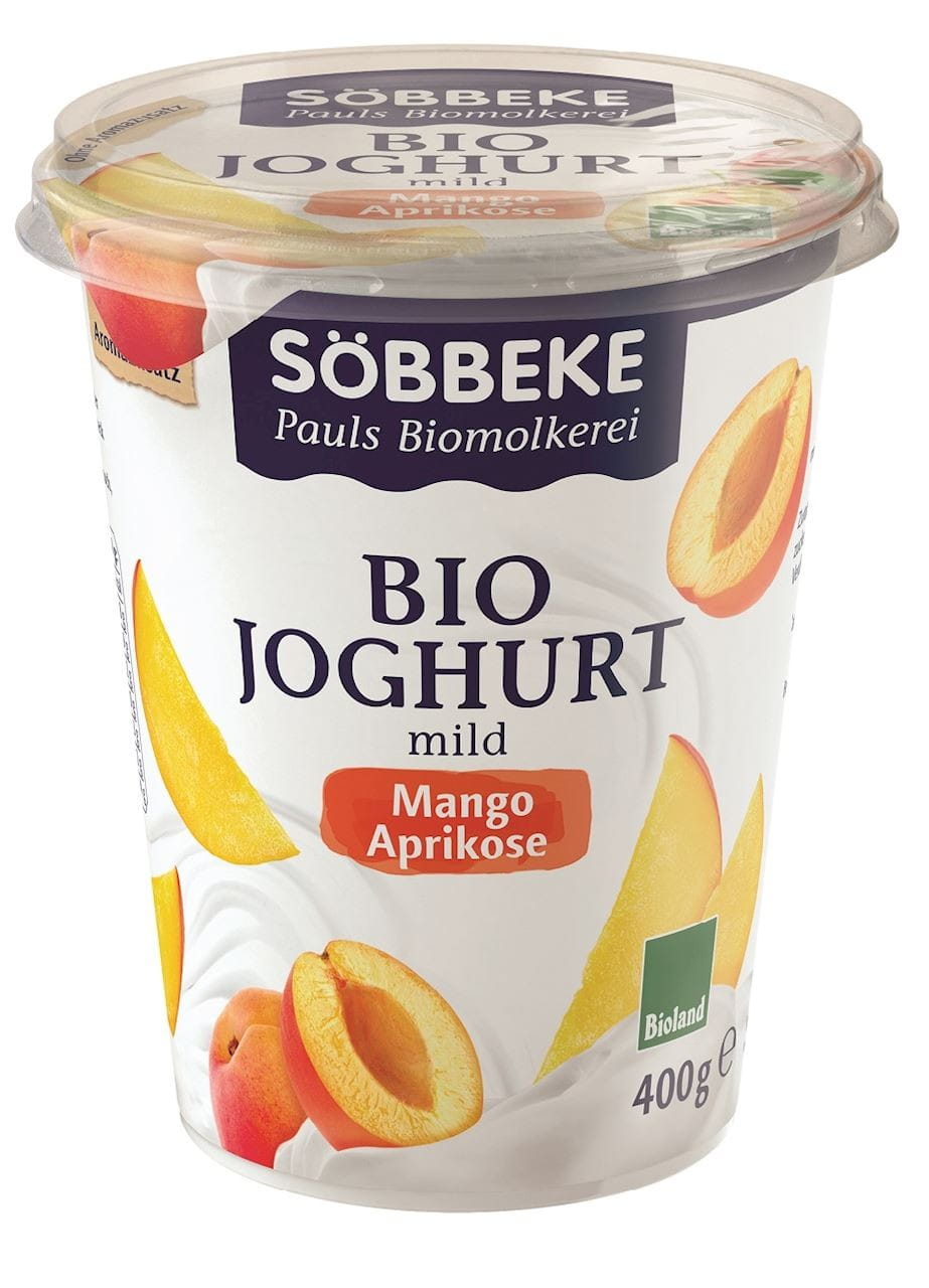 Yaourt à la mangue - abricot (38% de matière grasse) BIO 400 g - SOBBEKE