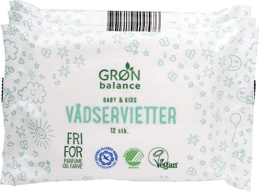 Lingettes humides de voyage 3 x 12 - GRON BALANCE