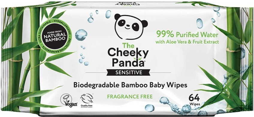 Lingettes humides en bambou pour enfants 64 pcs - CHEEKY PANDA