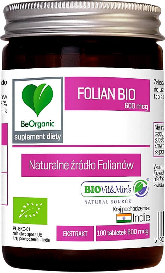 Extrait folate BIO 100 comprimés (600 mcg) - BE ORGANIC