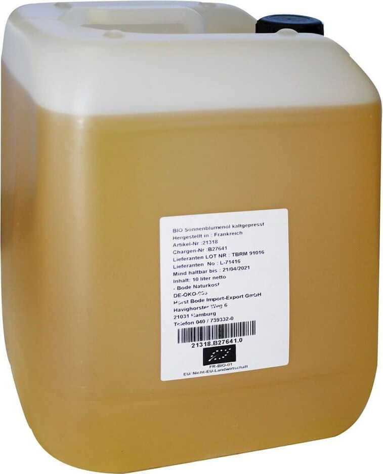 Huile de tournesol pressée à froid BIO 10 L - HORECA