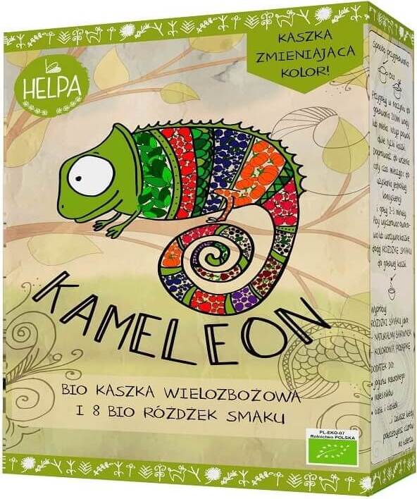 Caméléon - Bouillie multi-céréales aux 8 saveurs (fruits et légumes lyophilisés) BIO (300 g + 16 g) - HELPA