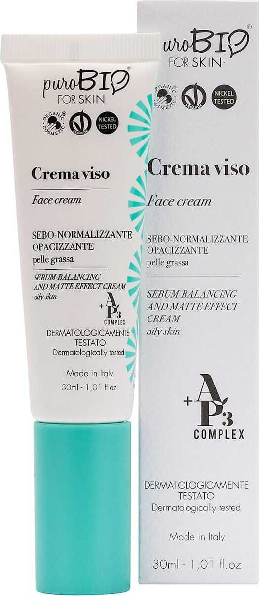 Crème visage matifiante pour peaux grasses 30 ml - PUROBIO