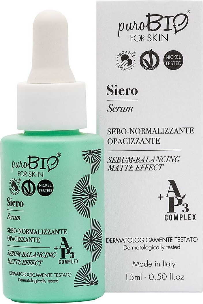 Sérum visage matifiant peaux grasses et mixtes 15 ml - PUROBIO