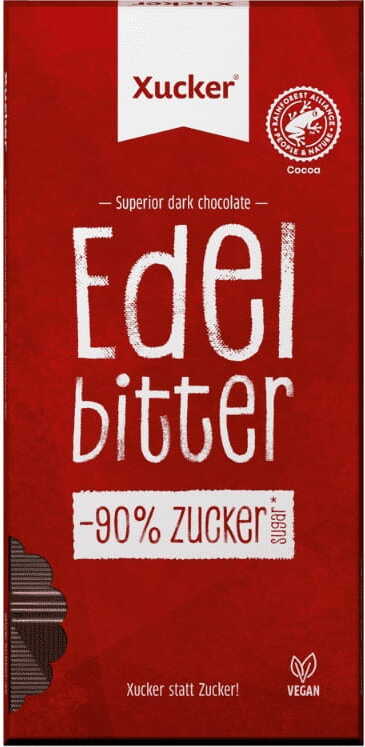 Chocolat noir 75% cacao au xylitol sans sucre ajouté 80g XUCKER