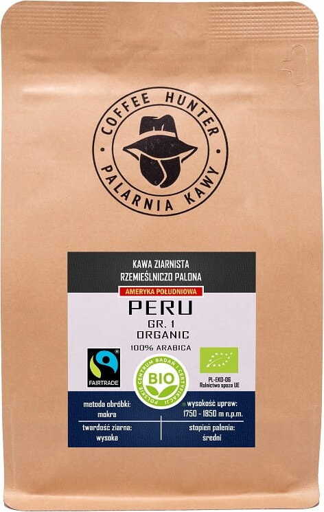 Café arabica en grains 100% Pérou commerce équitable BIO 250 g - COFFEE HUNTER