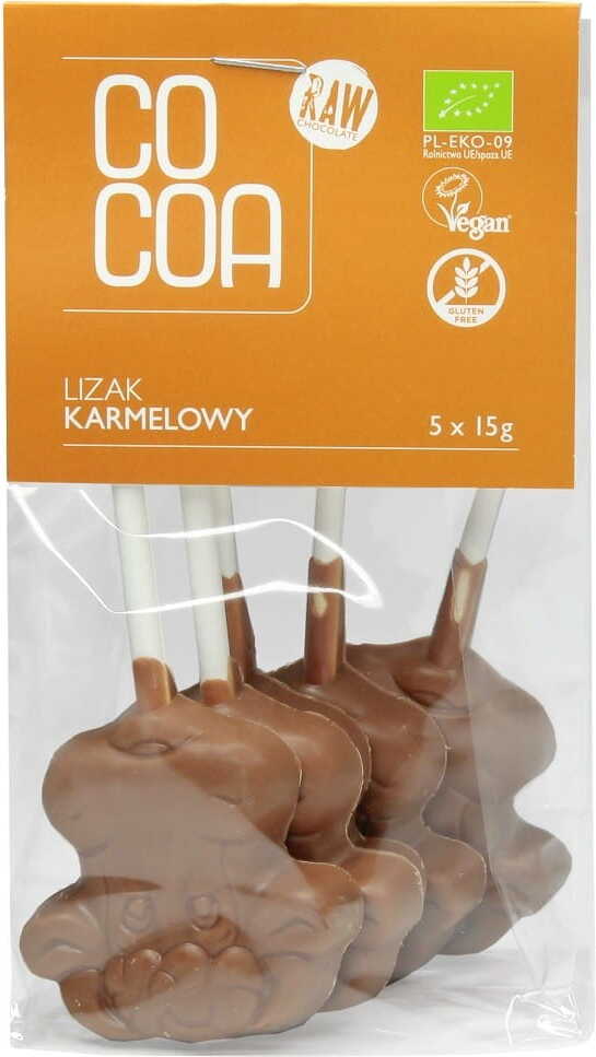 Sucettes au caramel sans gluten BIO (5 x 15 g) 75 g - CACAO