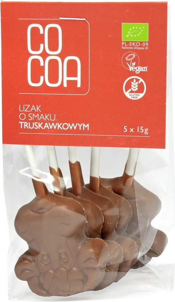 Sucettes fraise BIO sans gluten (5 x 15 g) 75 g - CACAO