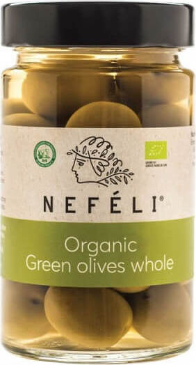 Olives vertes avec noyau en saumure BIO 300 g - NEFELI