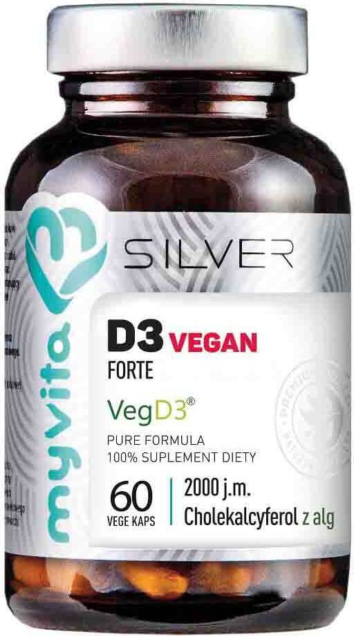 Vitamine D3 D - 3 vegD3 vegan FORTE 2000 ui 120 gélules 60 g MYVITA SILVER PURE