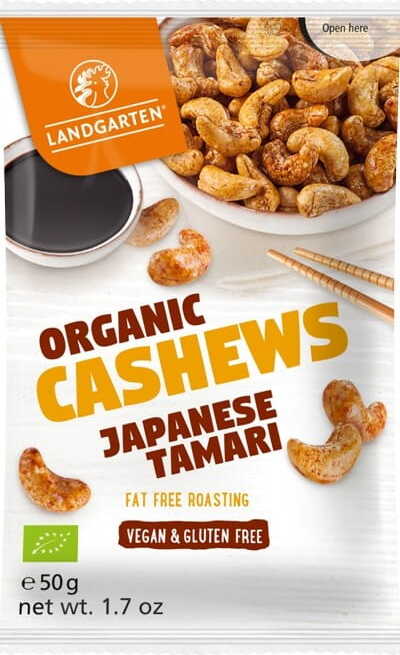 Noix de cajou à la sauce tamari sans gluten BIO 50 g - LANDGARTEN