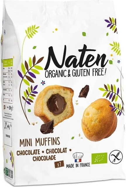 Mini muffins fourrés au chocolat sans gluten BIO 200 g - NATEN