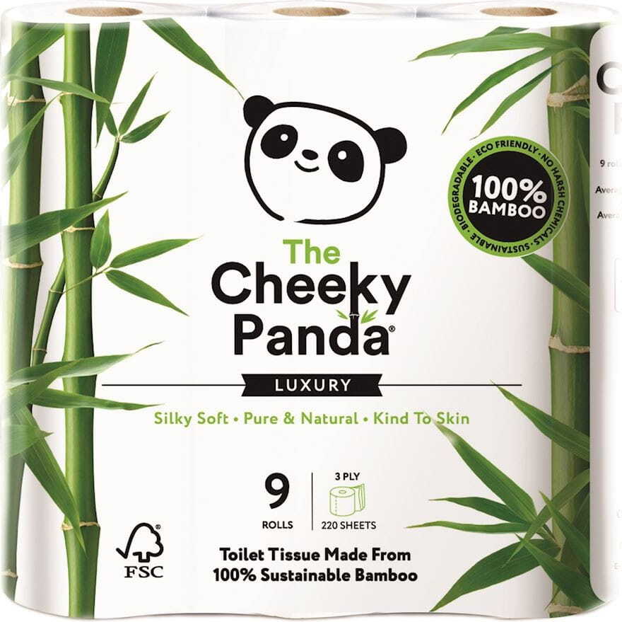 Papier toilette bambou 3 épaisseurs 9 rouleaux - CHEEKY PANDA