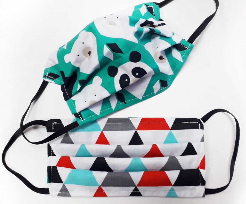 Masque en coton double face, mélange de motifs, 1 pièce BEEPACK