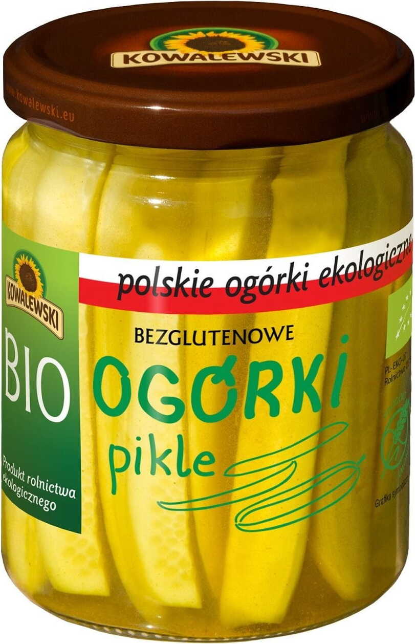 Concombres, pelés, tranchés, sans gluten BIO 540 ml (270 g) - KOWALEWSKI