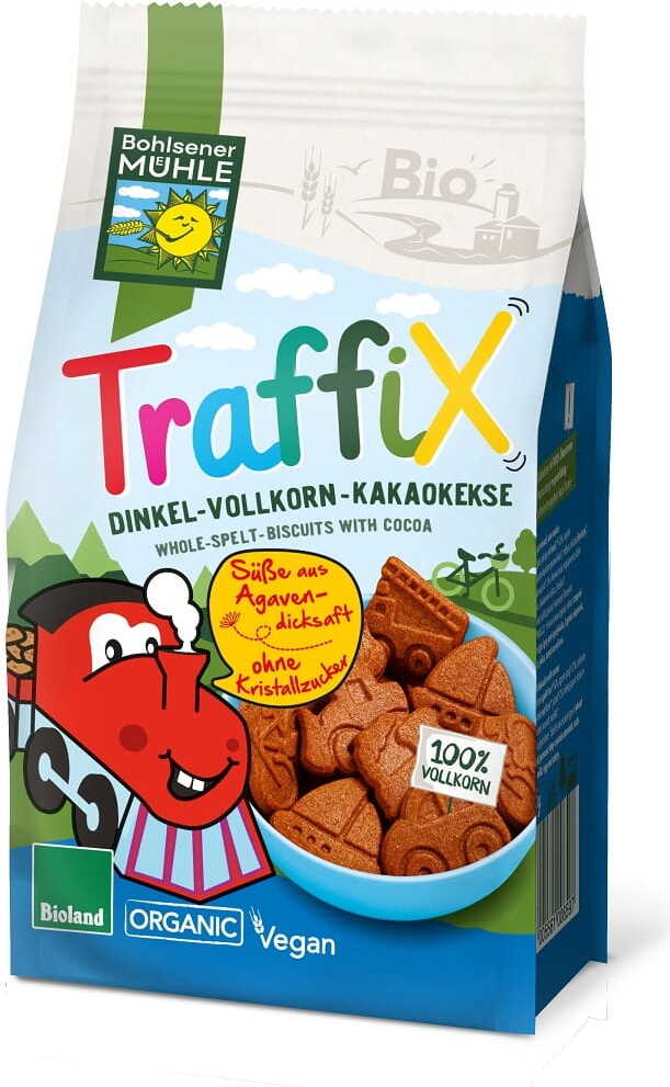 Biscuits à l'épeautre au cacao pour enfants, véhicules BIO 125 g - BOHLSENER MUEHLE