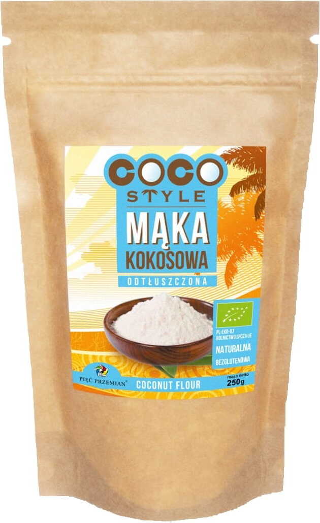 Farine de noix de coco écrémée sans gluten BIO 250 g - CINQ CHANGEMENTS