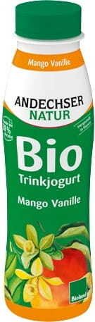 Yaourt à boire à la mangue - vanille 01% MG Adresseur BIO 330 g