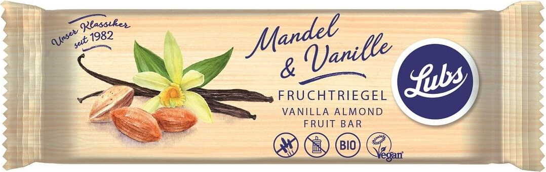 Barre aux dattes sans gluten aux amandes et à la vanille BIO 40 g - LUBS