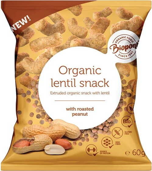 Chips de lentilles aux cacahuètes grillées sans gluten BIO 60 g - BIO PONT