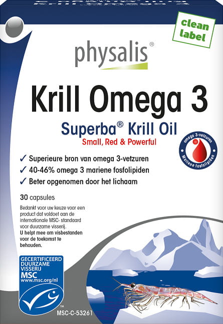 Krill OMEGA - 3 30 gélules 215 g - PHYSALIS