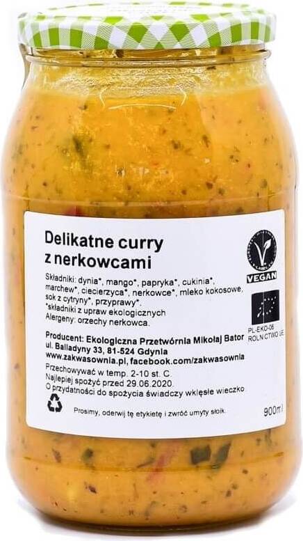 Curry délicat aux noix de cajou et mangue BIO 900 ml - ZAKWASOWNIA