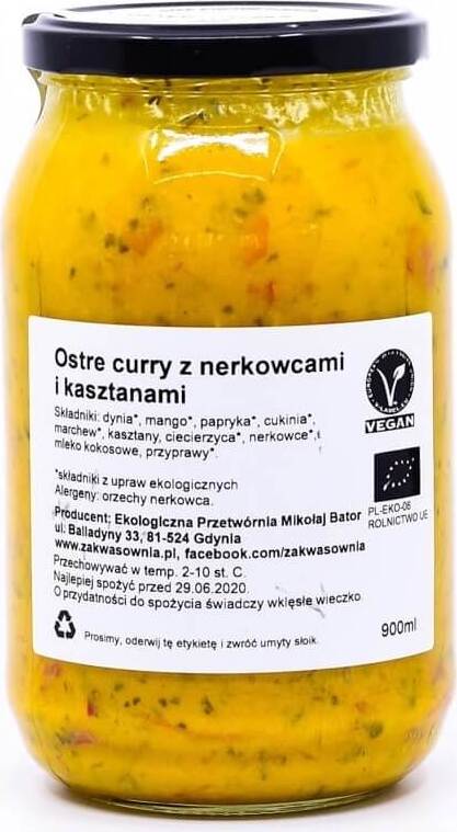 Curry épicé à l'anami châtaigne et mangue BIO 900 ml - ZAKWASOWNIA