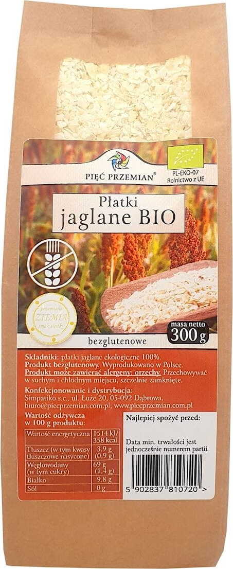 Flocons de millet sans gluten BIO 300 g - CINQ CHANGEMENTS