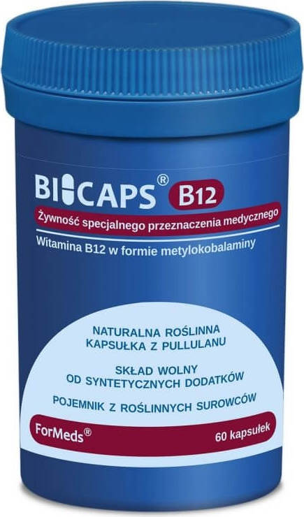 Bicaps vitamine B12 sous forme de méthylcobalamine 1000 ug avec inuline 330 mg 60 portions 60 gélules FORMEDS