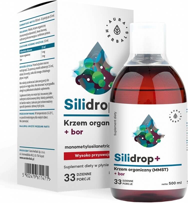 Silidrop organique silicium + bore 500ml AURA HERBALS