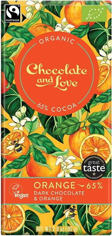 Chocolat noir suisse au goût d'orange équitable BIO 80 g - CHOCOLATE AND LOVE