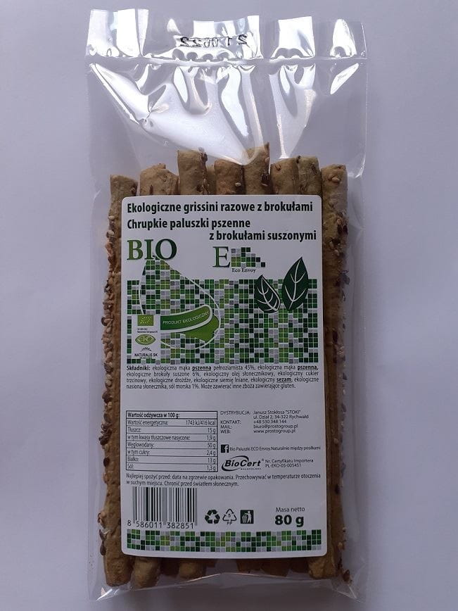 Doigts de pain gressins complets au brocoli BIO 80 g - ENVOY
