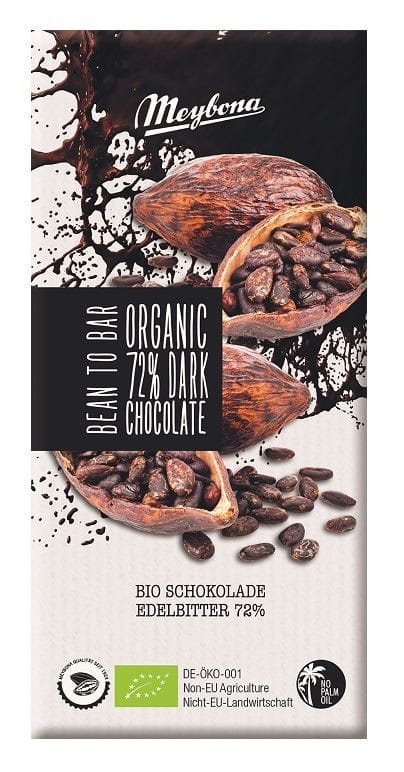 Chocolat amer 72% BIO 100 g - MEYBONA