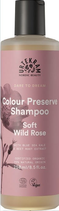 Shampooing à l'extrait de rose sauvage pour cheveux colorés BIO 250 ml URTEKRAM