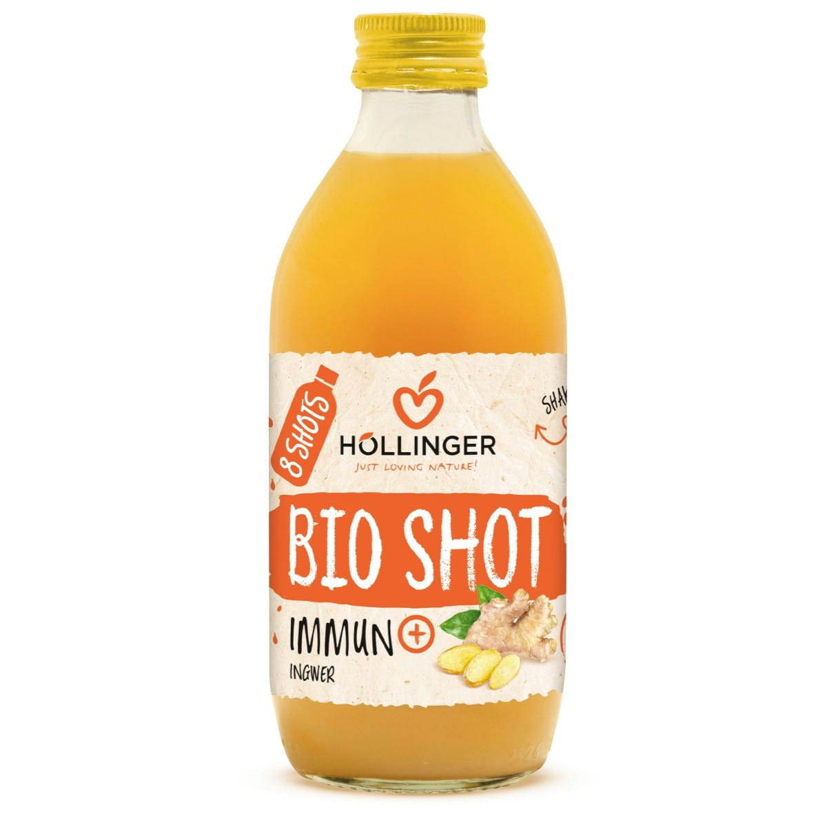 Fruit shot pomme - acérola au gingembre pour l'immunité BIO 330 ml - HOLLINGER