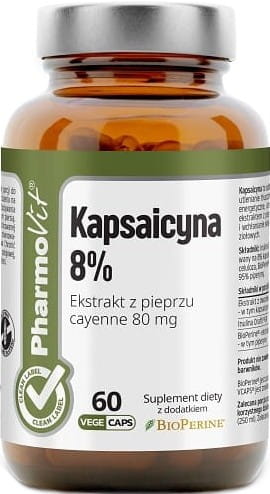 Capsaïcine 8% 60 gélules 192 g Vitamin Clean label - PHARMOVIT
