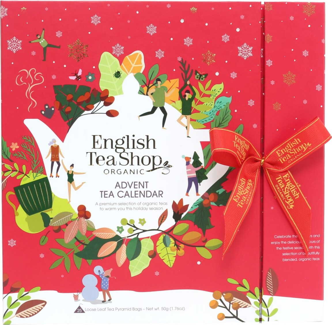 Service à thé de Noël Calendrier de l'Avent rouge (25x2) 50g ENGLISH TEA SHOP