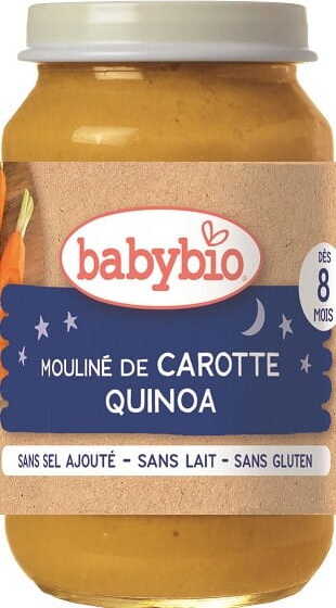 Plat du soir quinoa aux carottes dès 8 mois sans gluten BIO 200 g BABYBIO