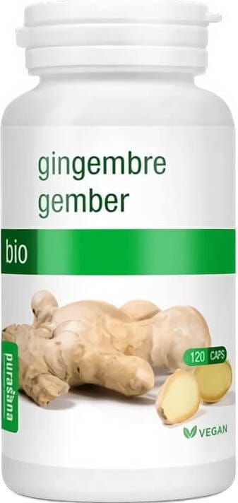 Gingembre en capsules BIO 408 g (120 pièces) - PURASANA