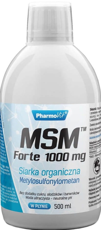 Soufre organique MSM FORTE 1000mg 500ml PHARMOVIT