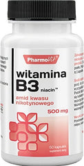 Vitamine B3 niacine niacine nicotinamide 500mg 60 gélules PHARMOVIT